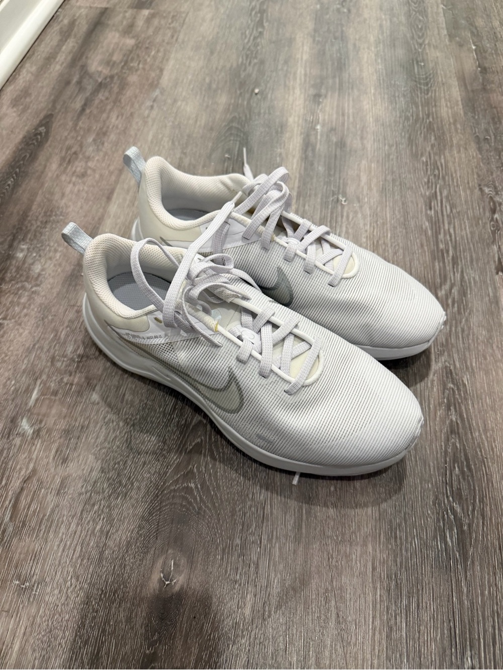 Nike White and Light Gray Athletic Sneakers